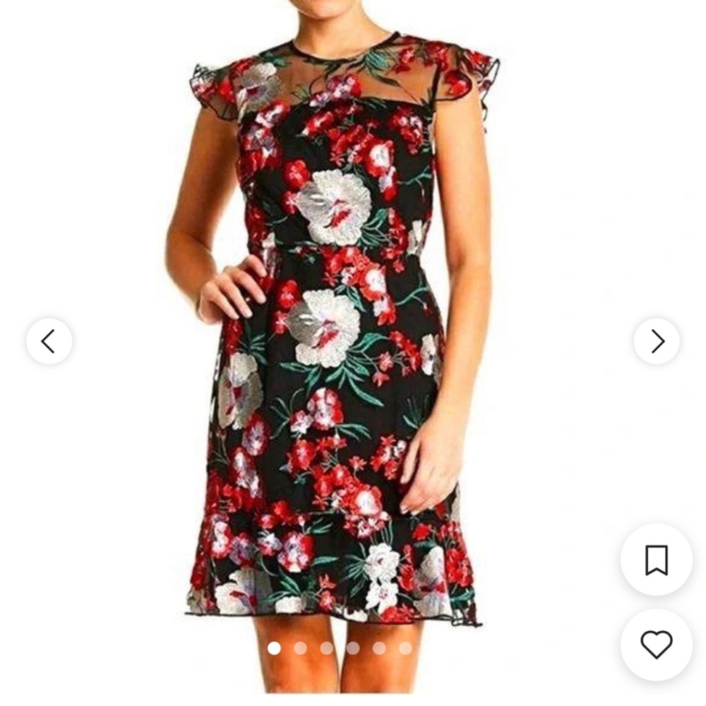 Donna morgan red and silver dress size 8